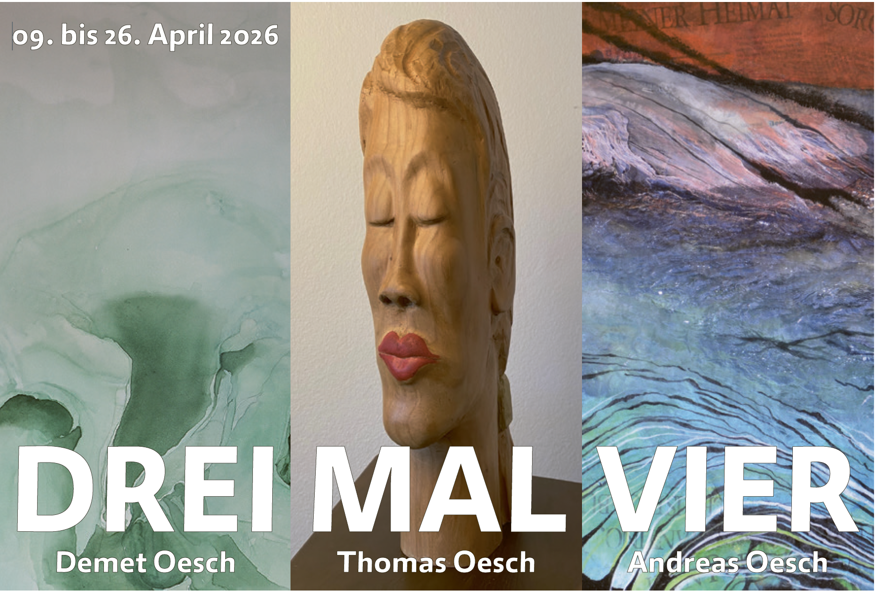 Andy Oesch: «DREI MAL VIER» – Eine Ausstellung in dreifacher «Vierfalt»